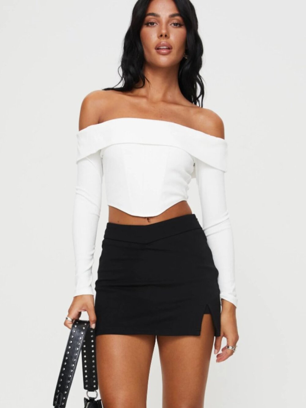 PRINCESS POLLY Ravyn Skort Black Mini Skirt 12